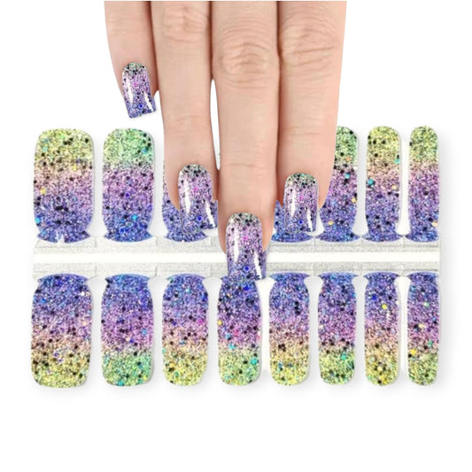 Green to Purple gradient | Nail Wraps | Nail Stickers | Nail Strips | Gel Nails | Nail Polish Wraps - Nailfordable