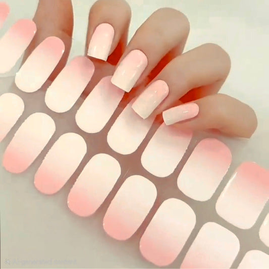 Peachy Fade - Semi-Cured Gel Wraps UV | Nail Wraps | Nail Stickers | Nail Strips | Gel Nails | Nail Polish Wraps - Nailfordable
