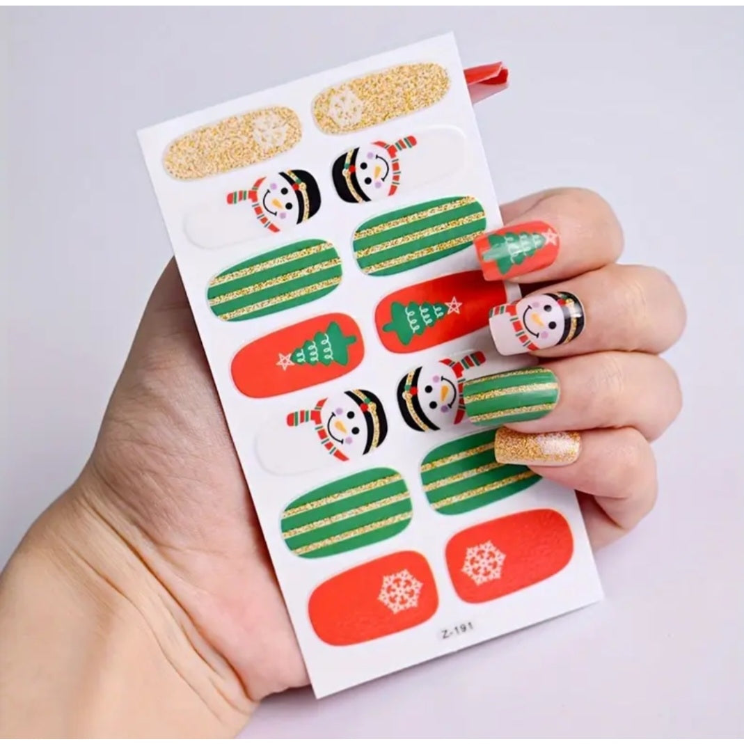 Cozy snowman | Nail Wraps | Nail Stickers | Nail Strips | Gel Nails | Nail Polish Wraps - Nailfordable