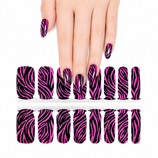Pink Zebra | Nail Wraps | Nail Stickers | Nail Strips | Gel Nails | Nail Polish Wraps - Nailfordable