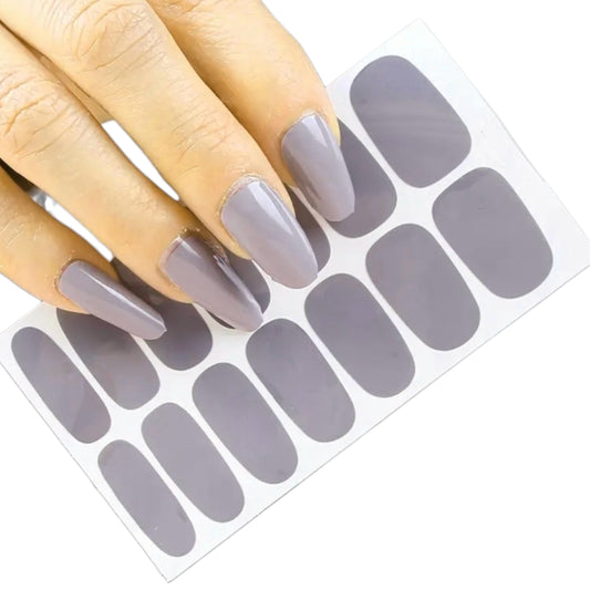 Gray | Nail Wraps | Nail Stickers | Nail Strips | Gel Nails | Nail Polish Wraps - Nailfordable