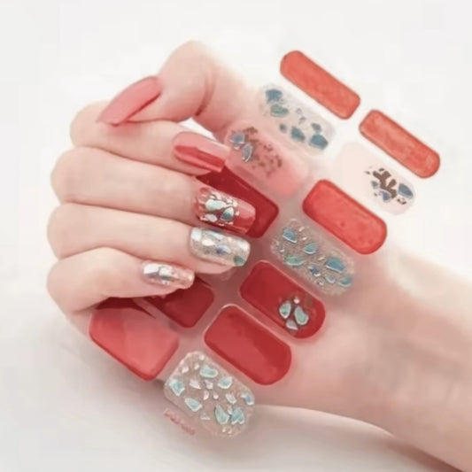 Red treasure | Nail Wraps | Nail Stickers | Nail Strips | Gel Nails | Nail Polish Wraps - Nailfordable
