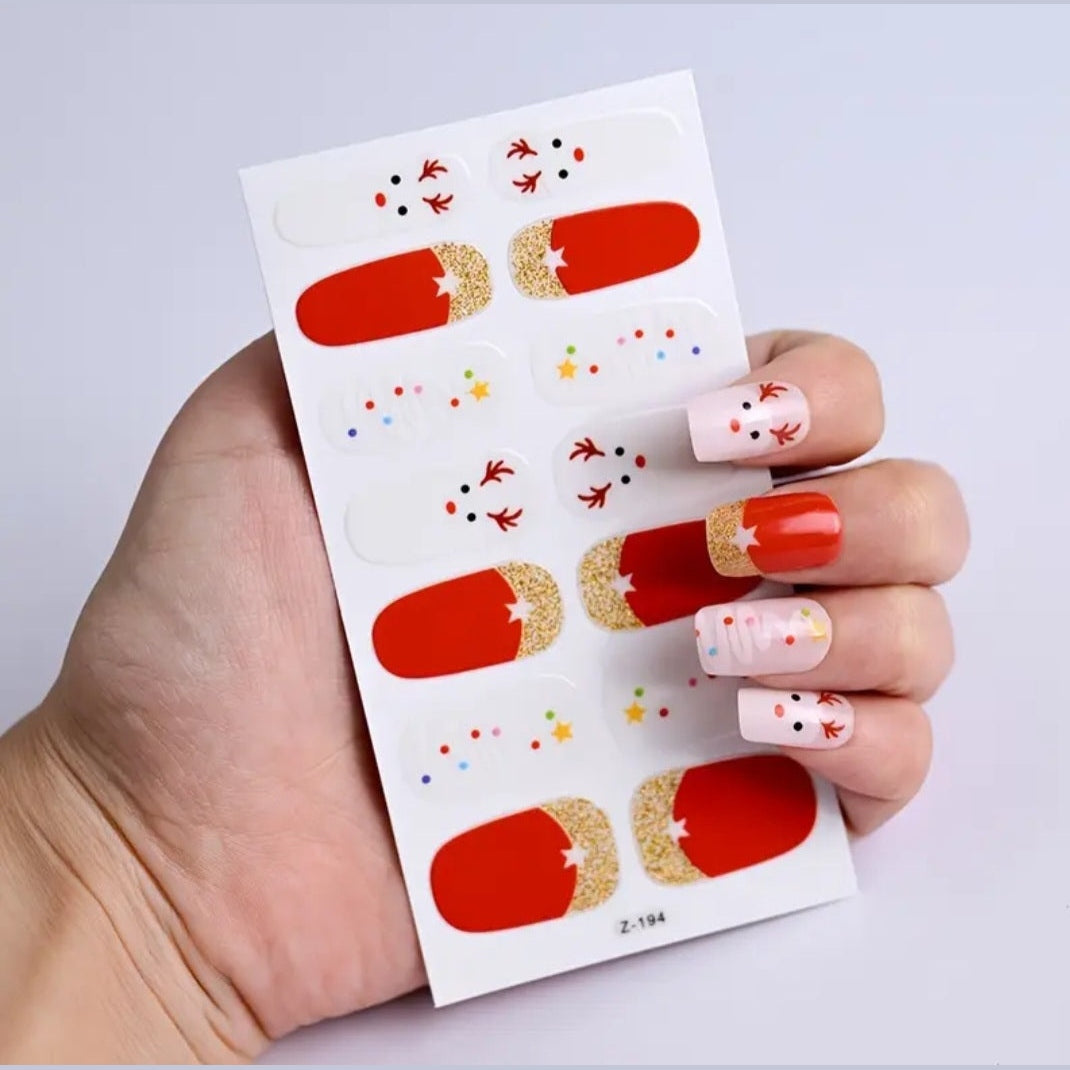 White Reindeers | Nail Wraps | Nail Stickers | Nail Strips | Gel Nails | Nail Polish Wraps - Nailfordable