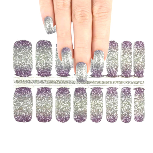Silver gradient | Nail Wraps | Nail Stickers | Nail Strips | Gel Nails | Nail Polish Wraps - Nailfordable