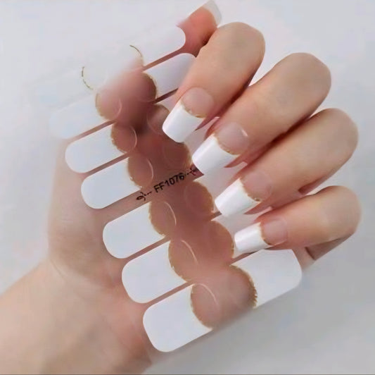 French Tips - White | Nail Wraps | Nail Stickers | Nail Strips | Gel Nails | Nail Polish Wraps - Nailfordable