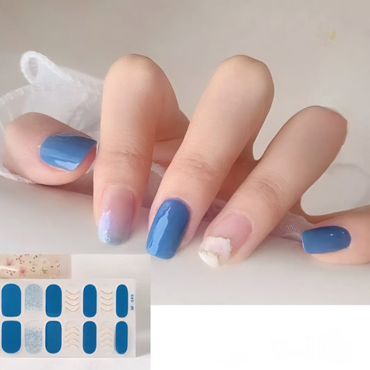 Blue and waves | Nail Wraps | Nail Stickers | Nail Strips | Gel Nails | Nail Polish Wraps - Nailfordable