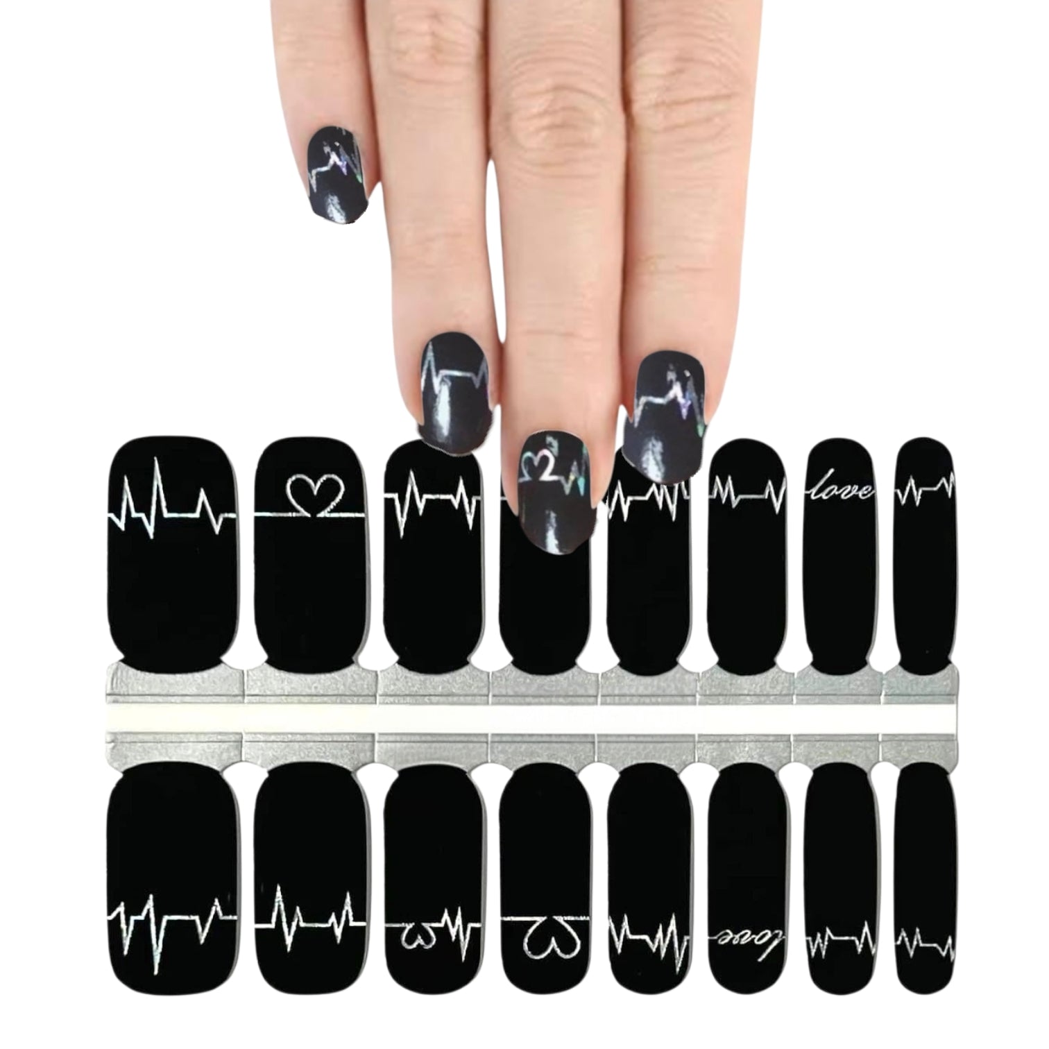 Love Heartbeat | Nail Wraps | Nail Stickers | Nail Strips | Gel Nails | Nail Polish Wraps - Nailfordable