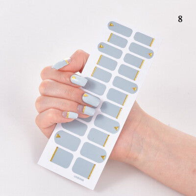 Gold triangle french tips | Nail Wraps | Nail Stickers | Nail Strips | Gel Nails | Nail Polish Wraps - Nailfordable