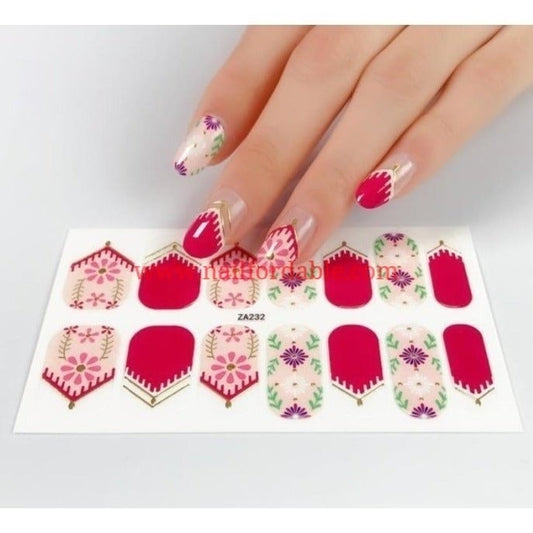 Oriental flowers Nail Wraps | Semi Cured Gel Wraps | Gel Nail Wraps |Nail Polish | Nail Stickers