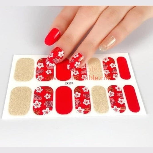 Oriental garden Nail Wraps | Semi Cured Gel Wraps | Gel Nail Wraps |Nail Polish | Nail Stickers