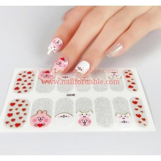 Piggy in love | Nail Wraps | Nail Stickers | Nail Strips | Gel Nails | Nail Polish Wraps - Nailfordable