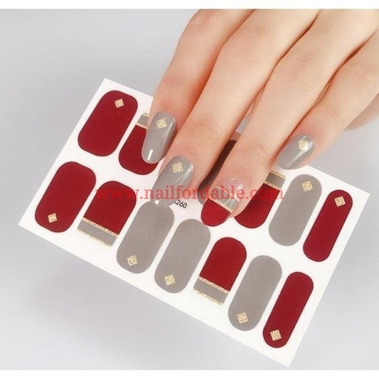 Gold Rhombus | Nail Wraps | Nail Stickers | Nail Strips | Gel Nails | Nail Polish Wraps - Nailfordable