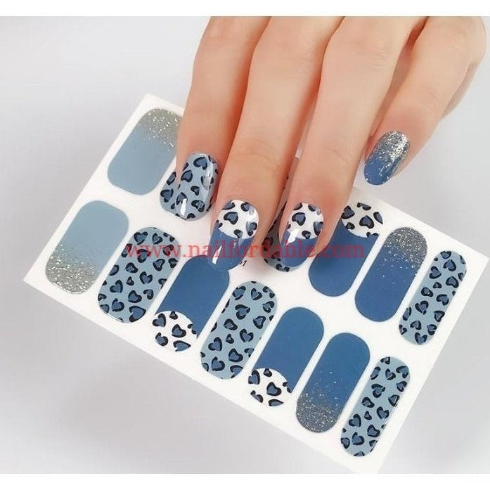 Hearts leopard print Nail Wraps | Semi Cured Gel Wraps | Gel Nail Wraps |Nail Polish | Nail Stickers