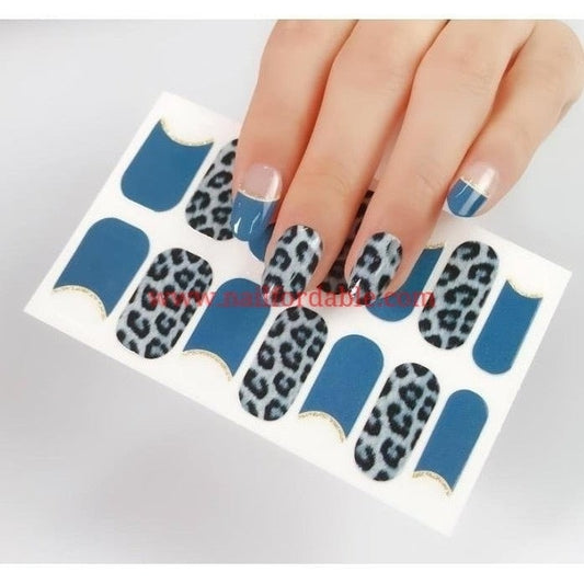 Blue Leopard | Nail Wraps | Nail Stickers | Nail Strips | Gel Nails | Nail Polish Wraps - Nailfordable