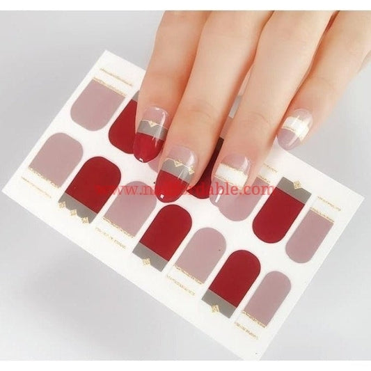 Winter French tips | Nail Wraps | Nail Stickers | Nail Strips | Gel Nails | Nail Polish Wraps - Nailfordable