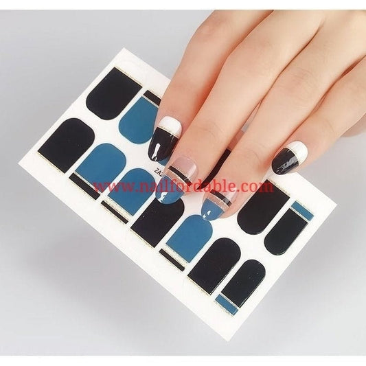 Blue tips Nail Wraps | Semi Cured Gel Wraps | Gel Nail Wraps |Nail Polish | Nail Stickers
