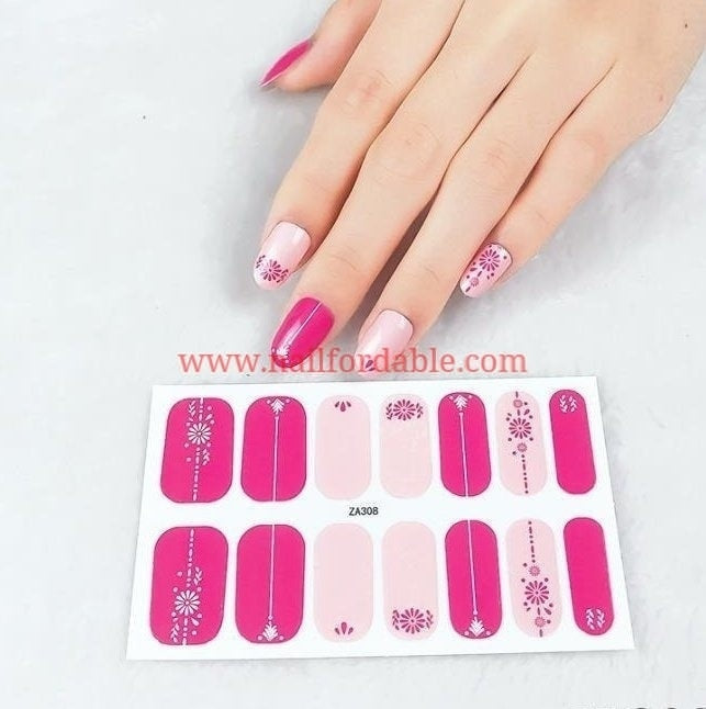 Simple flower Nail Wraps | Semi Cured Gel Wraps | Gel Nail Wraps |Nail Polish | Nail Stickers