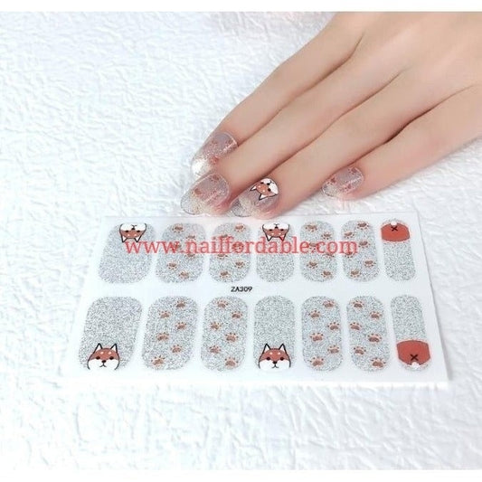 Fox paws | Nail Wraps | Nail Stickers | Nail Strips | Gel Nails | Nail Polish Wraps - Nailfordable