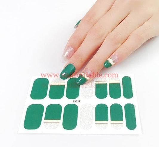 Green solid tips Nail Wraps | Semi Cured Gel Wraps | Gel Nail Wraps |Nail Polish | Nail Stickers