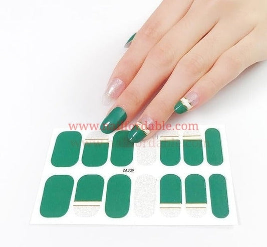 Green solid tips | Nail Wraps | Nail Stickers | Nail Strips | Gel Nails | Nail Polish Wraps - Nailfordable
