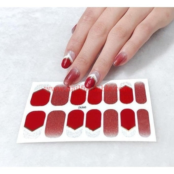 Red North Nail Wraps | Semi Cured Gel Wraps | Gel Nail Wraps |Nail Polish | Nail Stickers