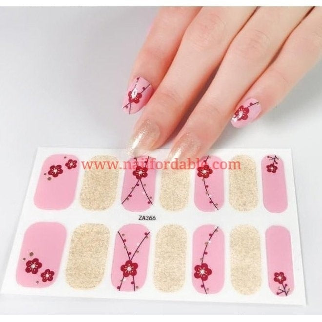 Flower Strings Nail Wraps | Semi Cured Gel Wraps | Gel Nail Wraps |Nail Polish | Nail Stickers