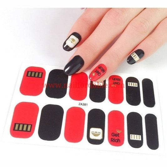 Get Rich | Nail Wraps | Nail Stickers | Nail Strips | Gel Nails | Nail Polish Wraps - Nailfordable
