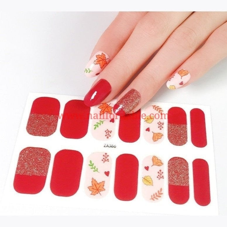 End of Fall Nail Wraps | Semi Cured Gel Wraps | Gel Nail Wraps |Nail Polish | Nail Stickers