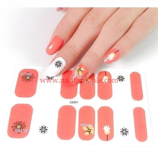 Yellow Daisy | Nail Wraps | Nail Stickers | Nail Strips | Gel Nails | Nail Polish Wraps - Nailfordable