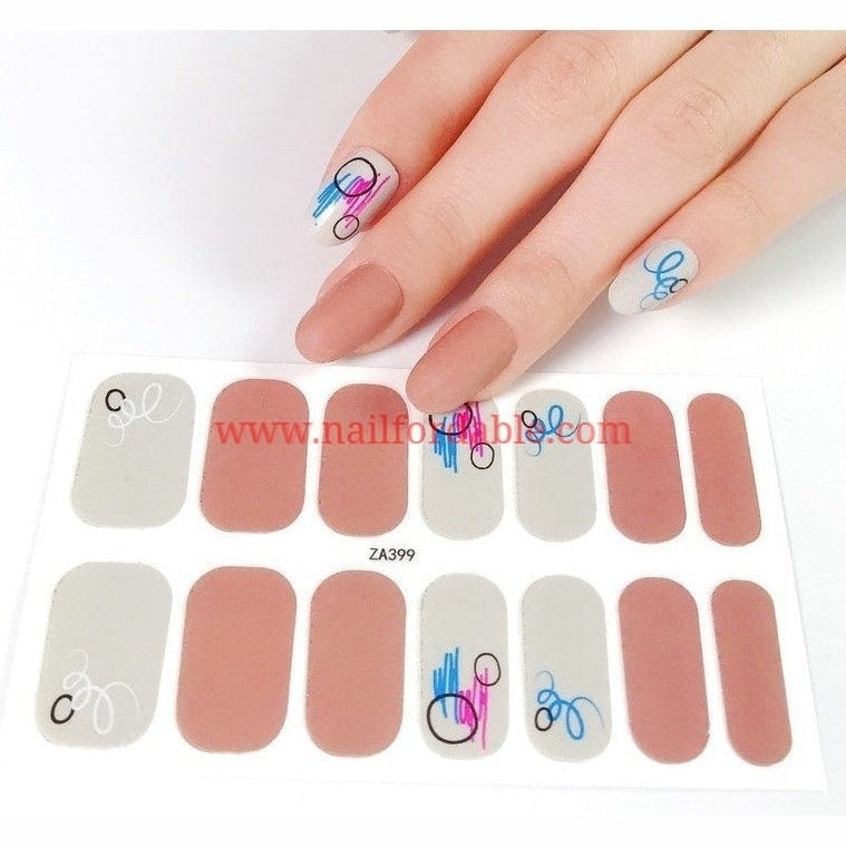 Scribbles Nail Wraps | Semi Cured Gel Wraps | Gel Nail Wraps |Nail Polish | Nail Stickers