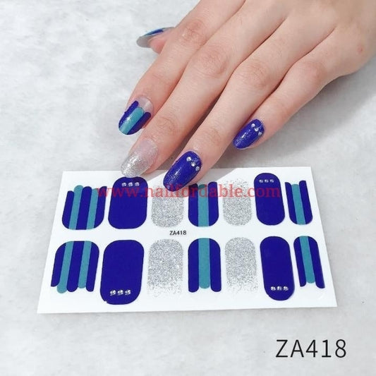 Blue fence | Nail Wraps | Nail Stickers | Nail Strips | Gel Nails | Nail Polish Wraps - Nailfordable