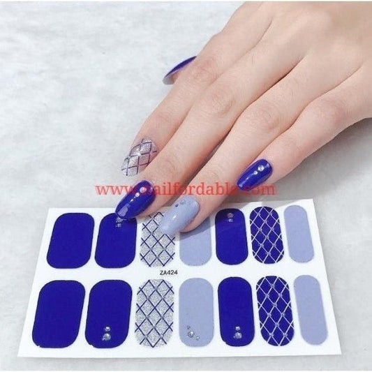 Net on Blue Nail Wraps | Semi Cured Gel Wraps | Gel Nail Wraps |Nail Polish | Nail Stickers