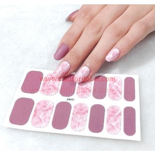 Pink Marble accents Nail Wraps | Semi Cured Gel Wraps | Gel Nail Wraps |Nail Polish | Nail Stickers