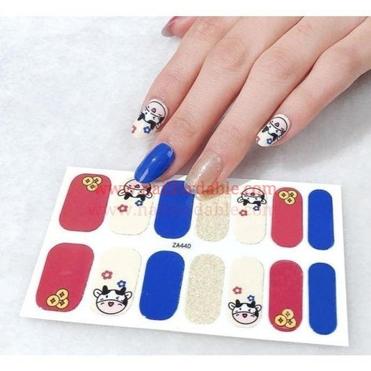 Cow's happines | Nail Wraps | Nail Stickers | Nail Strips | Gel Nails | Nail Polish Wraps - Nailfordable