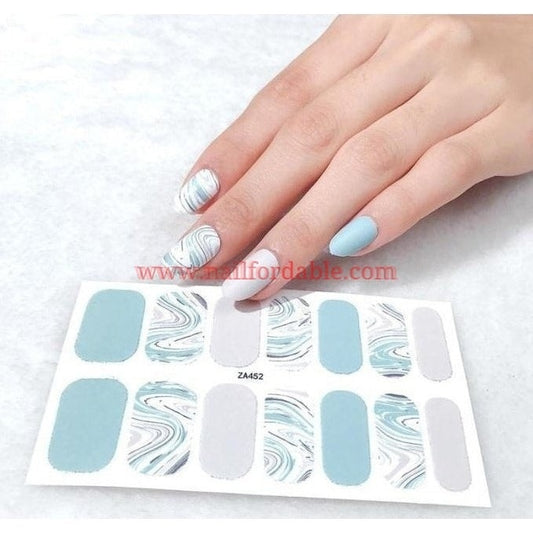 Green waves | Nail Wraps | Nail Stickers | Nail Strips | Gel Nails | Nail Polish Wraps - Nailfordable