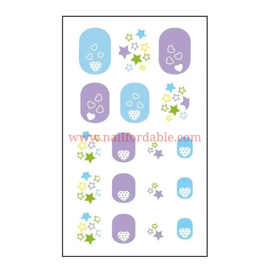 Hearts and Stars Nail Wraps | Semi Cured Gel Wraps | Gel Nail Wraps |Nail Polish | Nail Stickers