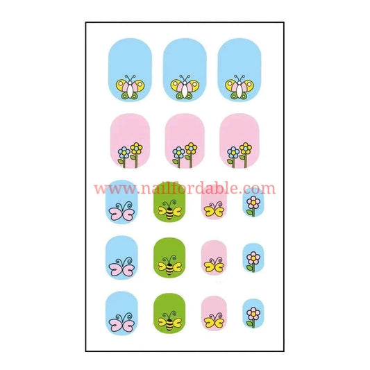 Bees and Butterflies Nail Wraps | Semi Cured Gel Wraps | Gel Nail Wraps |Nail Polish | Nail Stickers