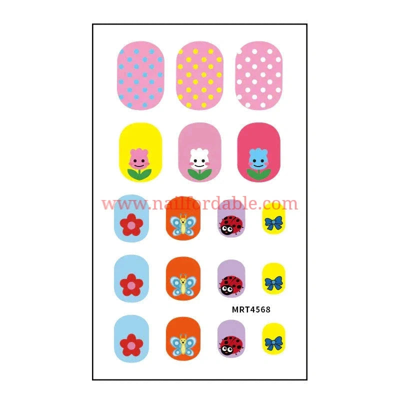 Ladybugs and butterflies Nail Wraps | Semi Cured Gel Wraps | Gel Nail Wraps |Nail Polish | Nail Stickers