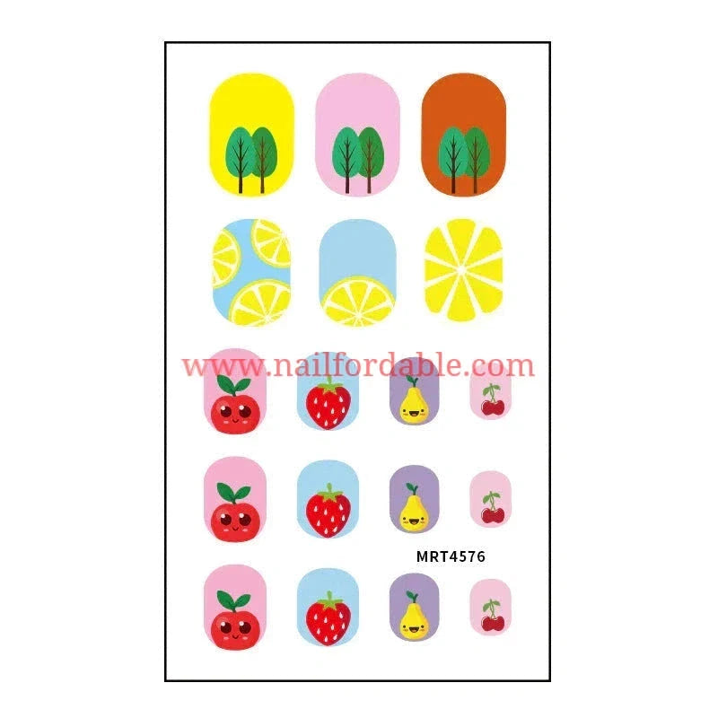 Fruits Nail Wraps | Semi Cured Gel Wraps | Gel Nail Wraps |Nail Polish | Nail Stickers