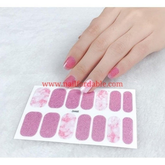Pink Marble Nail Wraps | Semi Cured Gel Wraps | Gel Nail Wraps |Nail Polish | Nail Stickers