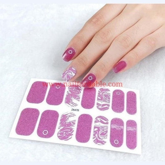 Pink Lava Nail Wraps | Semi Cured Gel Wraps | Gel Nail Wraps |Nail Polish | Nail Stickers