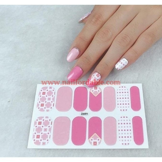 Pink lego house Nail Wraps | Semi Cured Gel Wraps | Gel Nail Wraps |Nail Polish | Nail Stickers