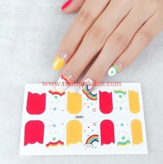 Rainbow Nail Wraps | Semi Cured Gel Wraps | Gel Nail Wraps |Nail Polish | Nail Stickers
