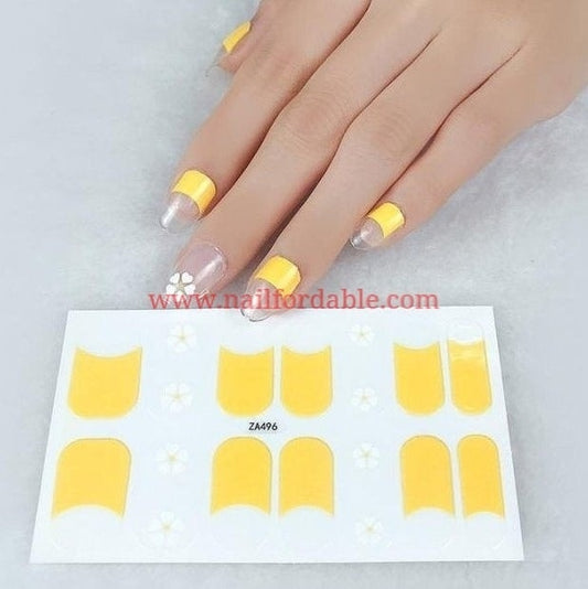 Half yellow Nail Wraps | Semi Cured Gel Wraps | Gel Nail Wraps |Nail Polish | Nail Stickers