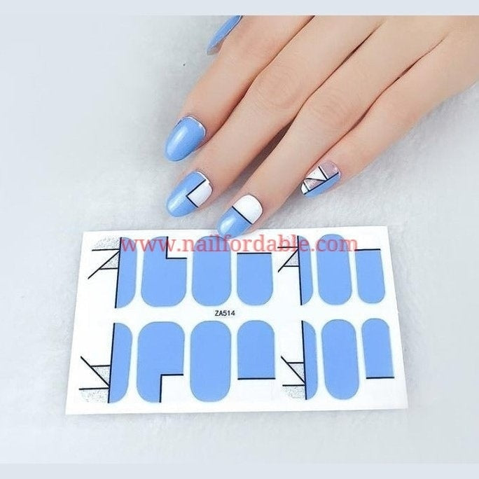 Half geometrics Nail Wraps | Semi Cured Gel Wraps | Gel Nail Wraps |Nail Polish | Nail Stickers