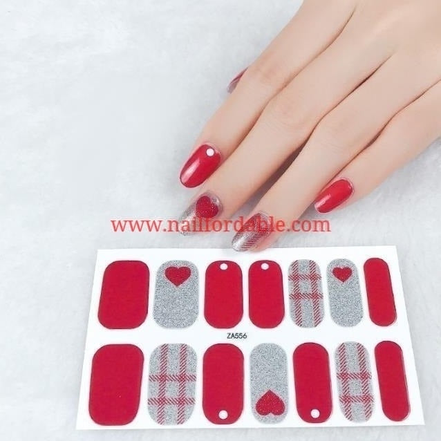 Red heart Nail Wraps | Semi Cured Gel Wraps | Gel Nail Wraps |Nail Polish | Nail Stickers