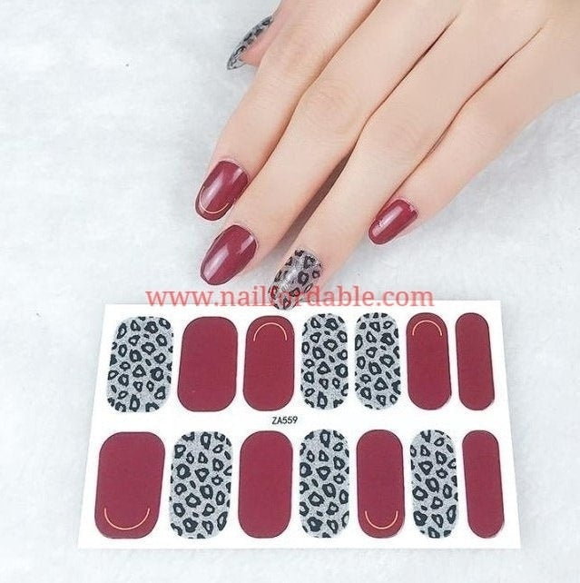 Silver Leopard Nail Wraps | Semi Cured Gel Wraps | Gel Nail Wraps |Nail Polish | Nail Stickers