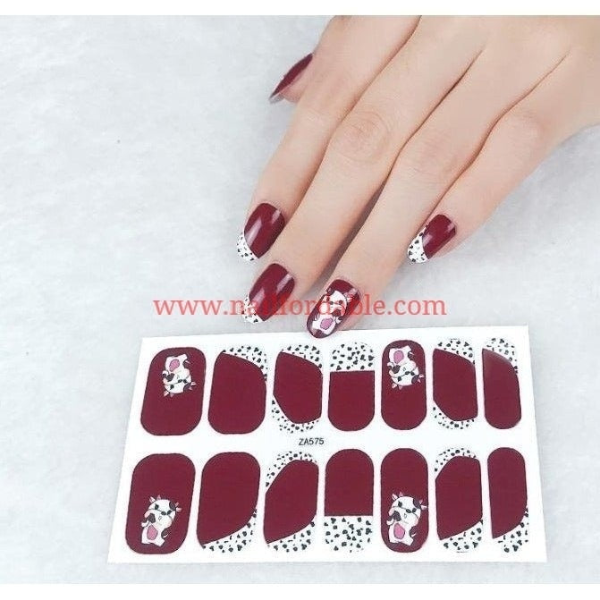 Cutie cow Nail Wraps | Semi Cured Gel Wraps | Gel Nail Wraps |Nail Polish | Nail Stickers