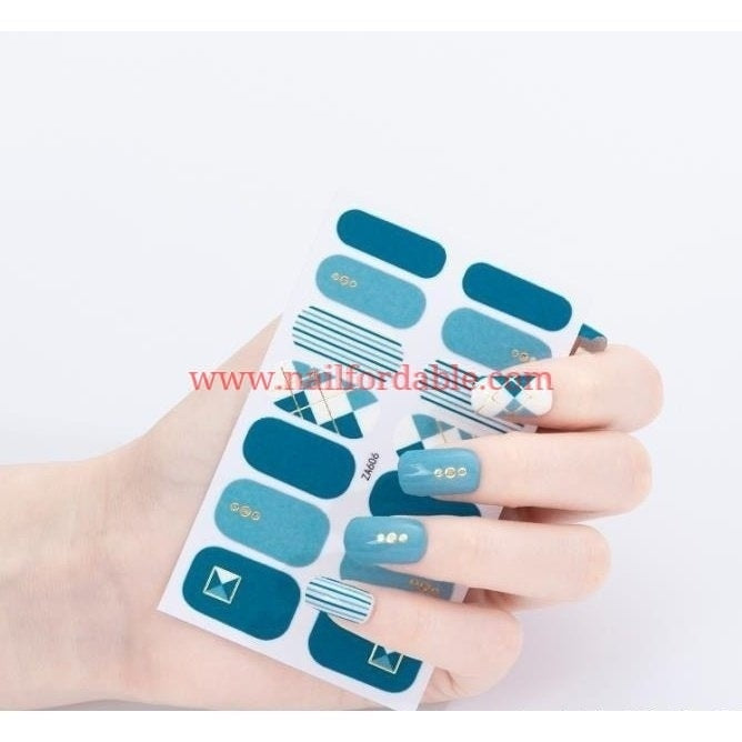 Rhombuses and lines Nail Wraps | Semi Cured Gel Wraps | Gel Nail Wraps |Nail Polish | Nail Stickers