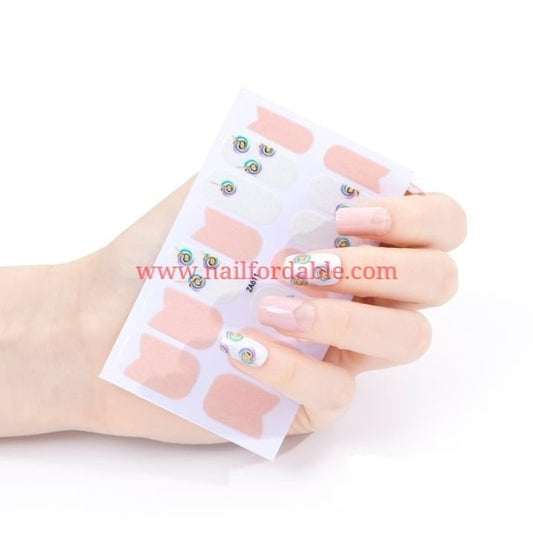 Swirl lollipops | Nail Wraps | Nail Stickers | Nail Strips | Gel Nails | Nail Polish Wraps - Nailfordable